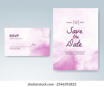 Invitación de Boda con fondo de acuarela salpicado Abstractas