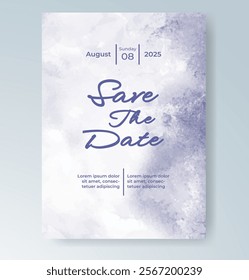 Wedding invitation with Abstract splashed watercolor background