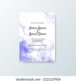 Wedding invitation with abstract watercolor background