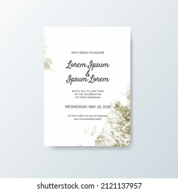 Wedding invitation with abstract watercolor background