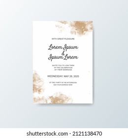 Wedding invitation with abstract watercolor background