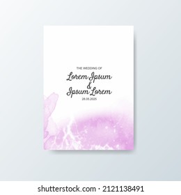 Wedding invitation with abstract watercolor background