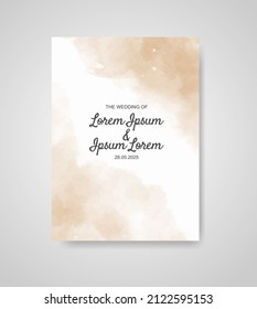 Wedding invitation with abstract watercolor background