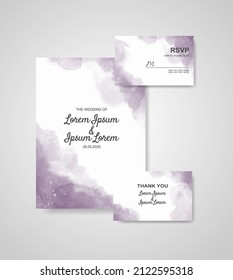 Wedding invitation with abstract watercolor background