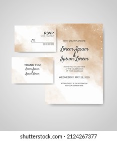 Wedding invitation with abstract watercolor background