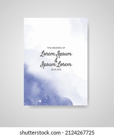 Wedding invitation with abstract watercolor background