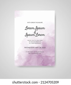 Wedding invitation with abstract watercolor background