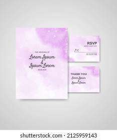 Wedding invitation with abstract watercolor background