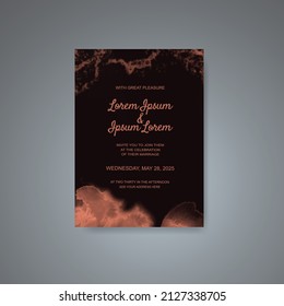 Wedding invitation with abstract watercolor background