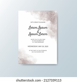 Wedding invitation with abstract watercolor background