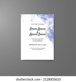 Wedding invitation with abstract watercolor background