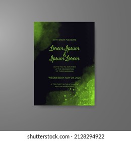 Wedding invitation with abstract watercolor background