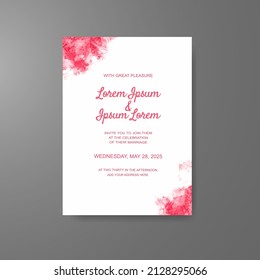 Wedding invitation with abstract watercolor background