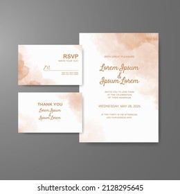 Wedding invitation with abstract watercolor background