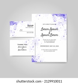 Wedding invitation with abstract watercolor background