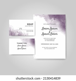Wedding invitation with abstract watercolor background