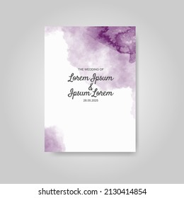 Wedding invitation with abstract watercolor background