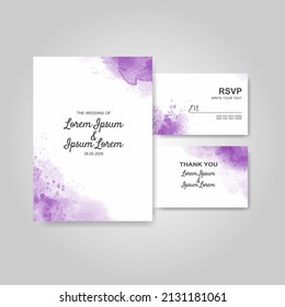 Wedding invitation with abstract watercolor background