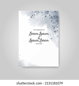 Wedding invitation with abstract watercolor background