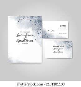 Wedding invitation with abstract watercolor background