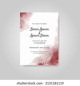 Wedding invitation with abstract watercolor background