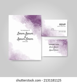 Wedding invitation with abstract watercolor background