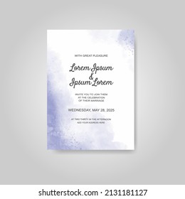 Wedding invitation with abstract watercolor background
