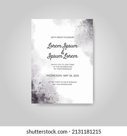 Wedding invitation with abstract watercolor background