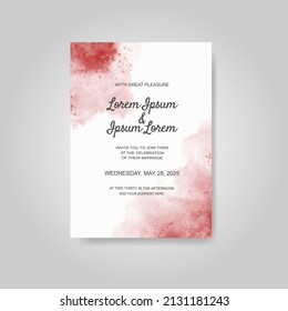 Wedding invitation with abstract watercolor background