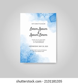 Wedding invitation with abstract watercolor background