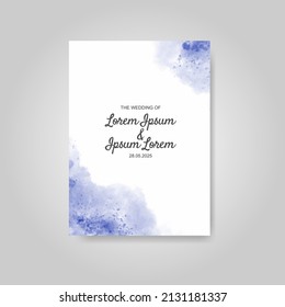 Wedding invitation with abstract watercolor background