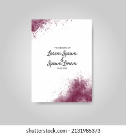 Wedding invitation with abstract watercolor background