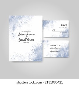 Wedding invitation with abstract watercolor background