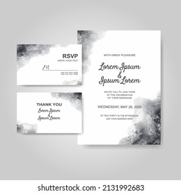 Wedding invitation with abstract watercolor background