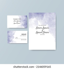Wedding invitation with abstract watercolor background