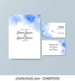 Wedding invitation with abstract watercolor background