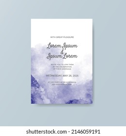 Wedding invitation with abstract watercolor background