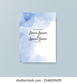 Wedding invitation with abstract watercolor background