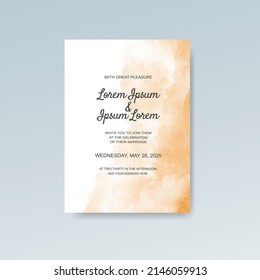 Wedding invitation with abstract watercolor background