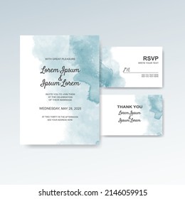 Wedding invitation with abstract watercolor background