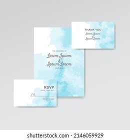 Wedding invitation with abstract watercolor background