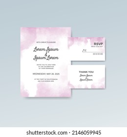 Wedding invitation with abstract watercolor background