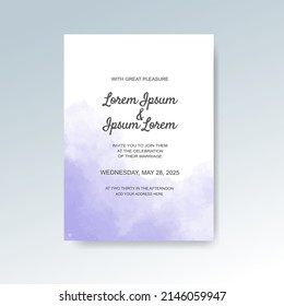 Wedding invitation with abstract watercolor background