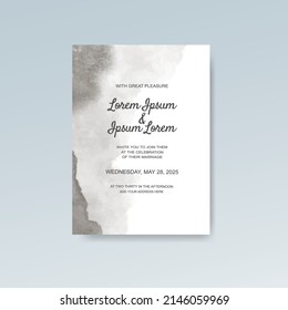 Wedding invitation with abstract watercolor background