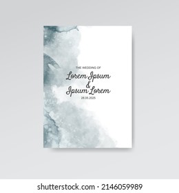 Wedding invitation with abstract watercolor background