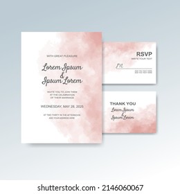 Wedding invitation with abstract watercolor background