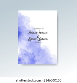 Wedding invitation with abstract watercolor background