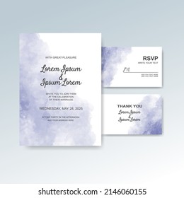 Wedding invitation with abstract watercolor background