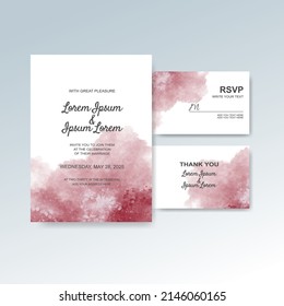 Wedding invitation with abstract watercolor background