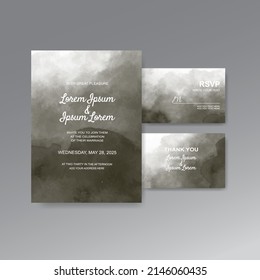 Wedding invitation with abstract watercolor background
